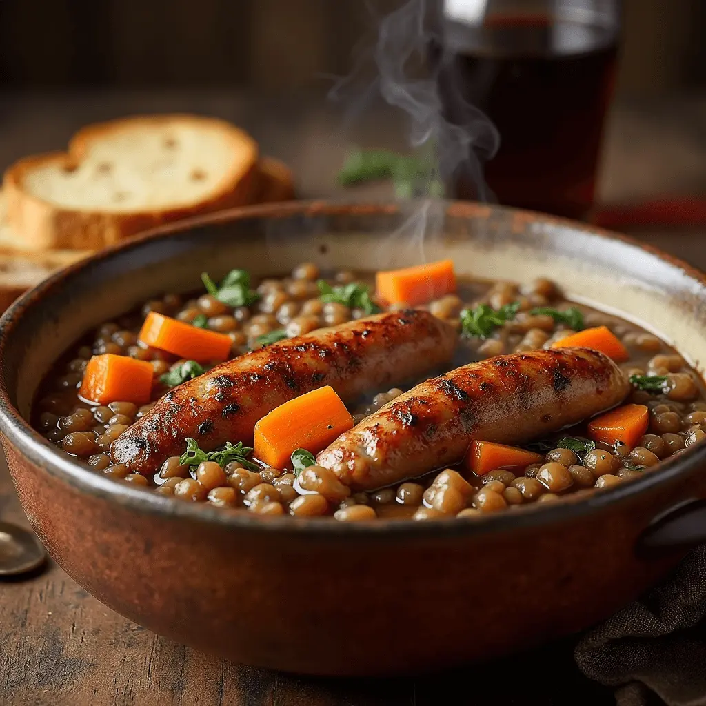 recette lentilles saucisses